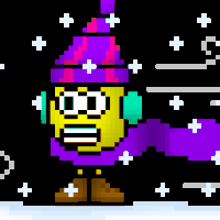 Emotikonka w fioletowym szaliku zimno mi